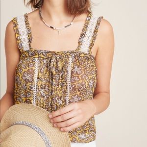 Anthropologie Floral Tank